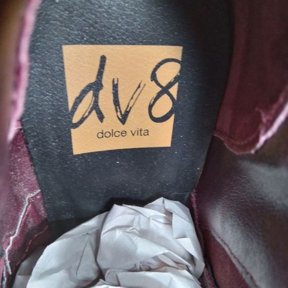 Dolce Vita dv8 Suede Booties 7.5 Burgundy - Picture 7 of 8